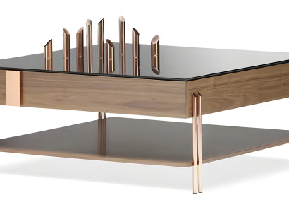 Eleganter brauner Couchtisch aus Holz im modernen Design