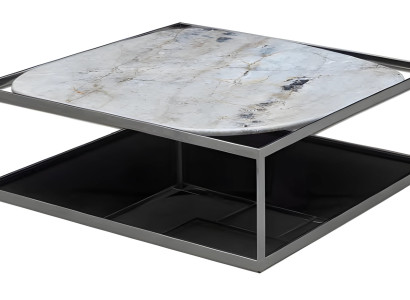 Grauer Metall Couchtisch modern elegant