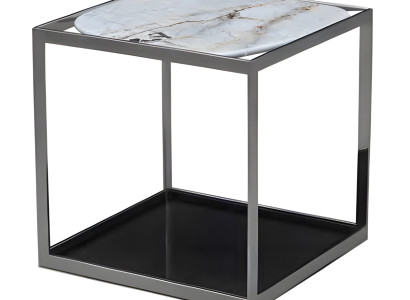 Grauer Metall-Beistelltisch im modernen Design