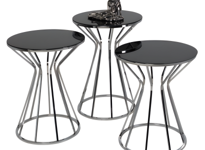 Eleganter schwarzer Beistelltisch aus Metall im modernen Stil