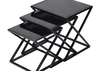 Schwarzer Metall-Beistelltisch im modernen Design