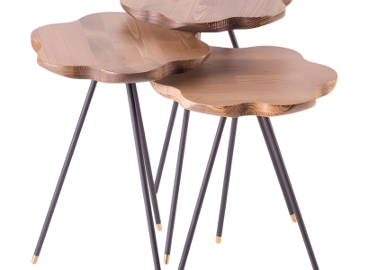 Beistelltisch aus Holz in Beige Modern Elegant