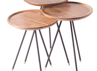 Beistelltisch Holz Beige Modern Elegant