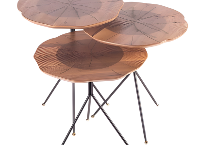 Beistelltisch Holz Beige Modern Elegant