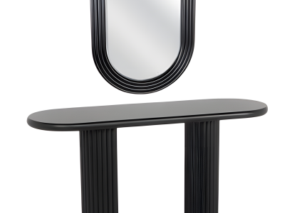 Schminktisch aus Holz in Schwarz modern mit Spiegel