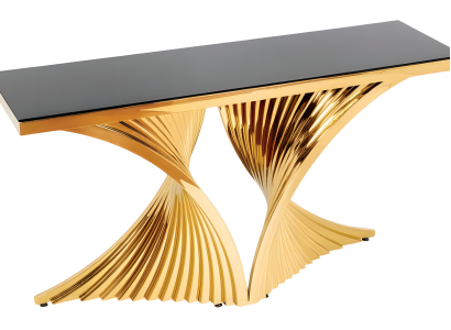 Konsolentisch aus Holz in Gold modern eleganter Design