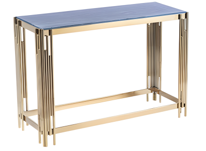 Eleganter goldfarbener Konsolentisch aus Holz und Metall