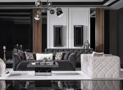 Sofagarnitur 4 3 Sitzer Grau Wohnzimmer Top-Qualität Komplett Sofas Set Modern