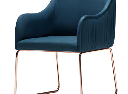 Blauer moderner Metallstuhl elegant und stilvoll