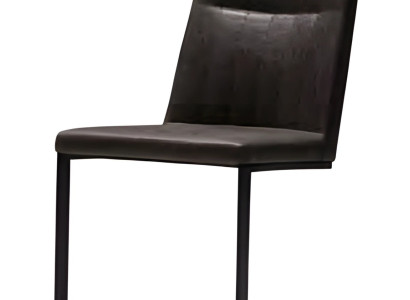 Eleganter schwarzer Metallstuhl im klassischen Design