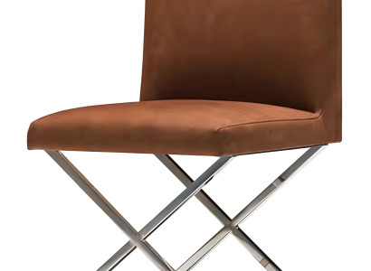 Brauner Metallstuhl modern elegant für Zuhause und Büro