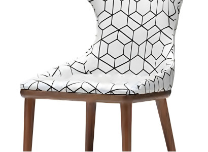 Weiße Holzstuhl modern elegant für Esszimmer, Büro oder Wohnzimmer