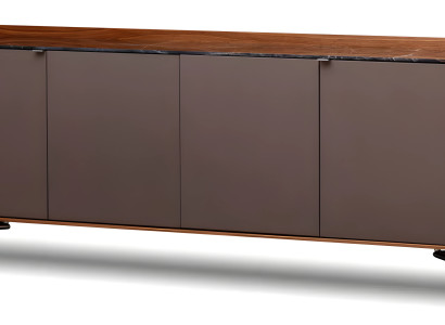 Braune Holzkonsole im eleganten modernen Design