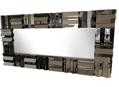 Brauner Spiegel aus Glas modern elegant für Wohnzimmer Schlafzimmer