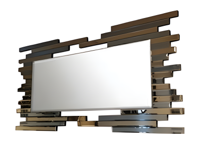 Brauner Wandspiegel aus Glas modern eleganter Wohnstil