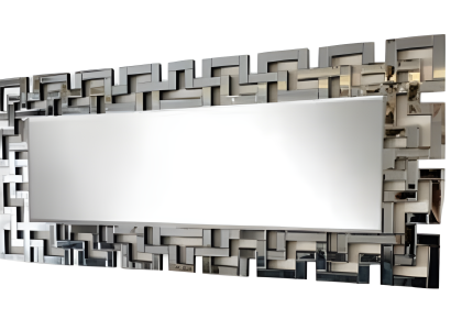 Grauer Spiegel aus Glas modern, eleganter Wandspiegel