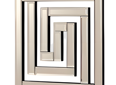 Grauer Spiegel aus Glas modern elegant für Wohnraum und Flur