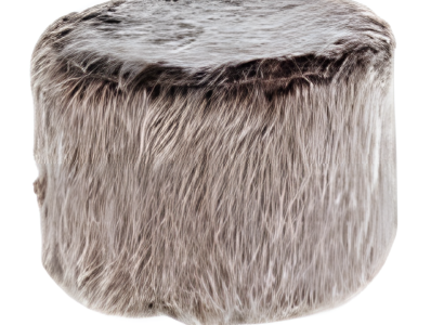 Beiger Holz-Textil Hocker im modernen Design