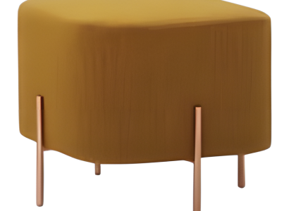 Gelber Holz-Textil Hocker im modernen Stil