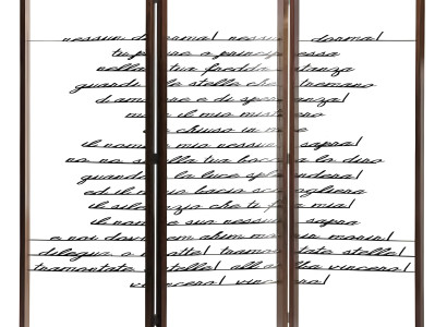 Bildschirm mit poetischem Design – Eleganter Raumteiler mit poetischem Muster.