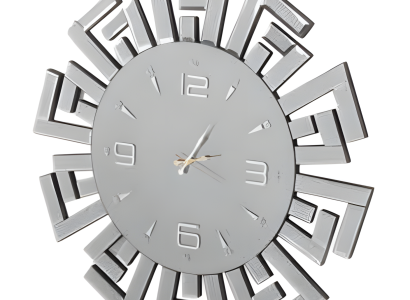 Moderne graue Wanduhr aus Holz für Wohnzimmer und Büro