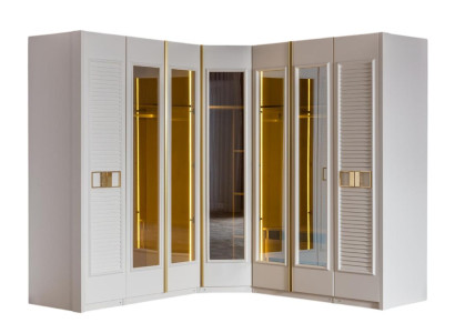 Eckschrank Weiß Holz Modern Elegant Stauraum Möbel