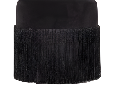 Schwarzer Polsterhocker Designer Holzgestell Elegante Textil Möbel