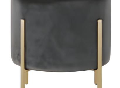 Designer Grauer Polsterhocker Wohnzimmer Beistellhocker Edle Möbel