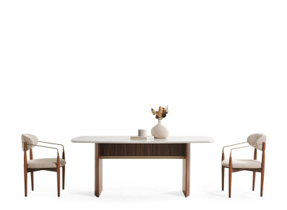 Elegantes Esszimmer-Set aus Holz in Beige mit modernem Design