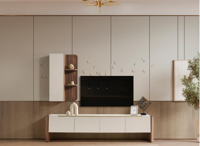 Moderner TV-Ständer aus Holz in Beige