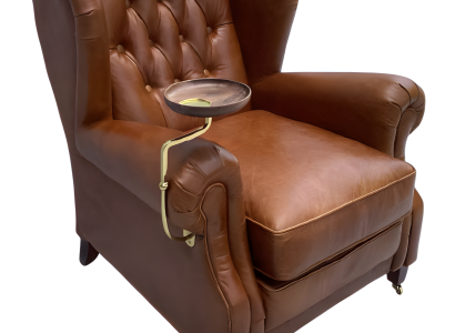 Chesterfield Lounge Sessel braun gepolstert Ohrensessel Möbel