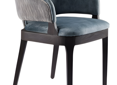 Moderner Holzstuhl mit gepolstertem Sitz Polster Sessel Möbel