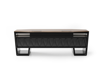 Brauner Holzschreibtisch modern und stilvoll