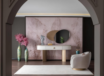 Esszimmer-Set mit Konsolentisch, Spiegel und elegantem Sessel