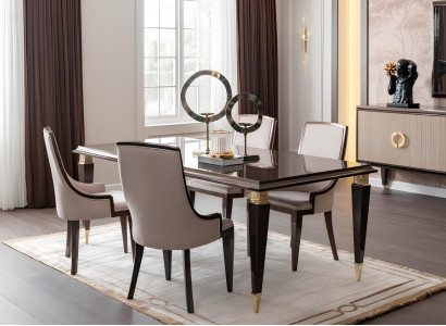 Elegantes Set: Esstisch mit 6 Stühlen für Ihr Esszimmer.