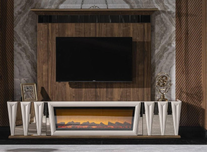 Gruppe RTV Lowboard TV Ständer Sideboard Panel 2tlg Holz Weiß Regal