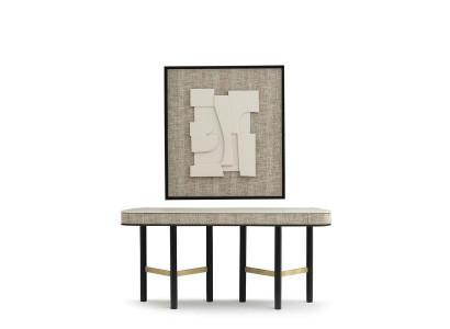 Eleganter Beigefarbener Konsolentisch aus Holz mit modernem Design