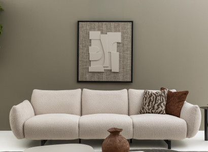 Modernes 4-Sitzer-Sofa Textilbezug Beige Elegant