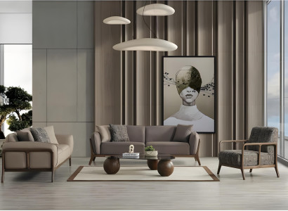 Elegantes Sofa-Set mit Sessel – Sofagarnitur Sitzgruppe Couch