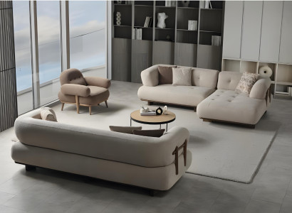 Multifunktionale Sofagarnitur: Dreisitzer-Sofa, Ecksofa und stilvoller Sessel