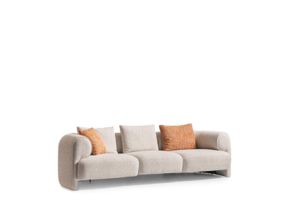 Beige Stoff 4-Sitzer-Sofa modern, komfortabel, stilvoll