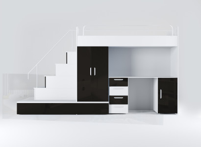 Hochbett mit Schreibtisch – Praktisch und elegant für kleine Schlafzimmer.