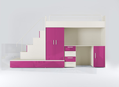 Hochbett aus Massivholz – Kompakte Lösung für mehr Stauraum im Raum.