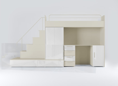 Hochbett aus Holz – Ideal für platzsparendes Wohnen und Stauraum.