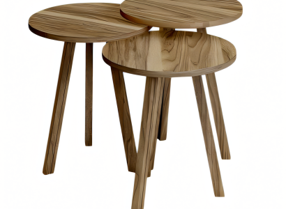 Elegantes braunes Holz Couchtisch-Set im stilvollen Design