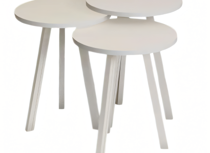 Elegantes weißes Holz Couchtisch-Set modern und stilvoll