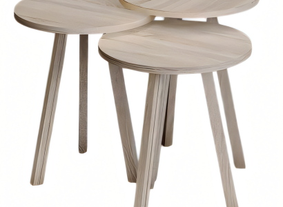 Elegantes Beiges Holz Couchtisch-Set in Modernem Design