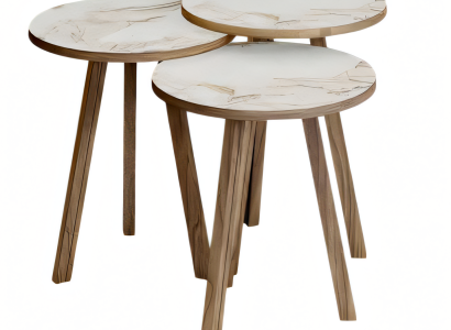 Elegantes braunes Holz Couchtisch-Set im modernen Design