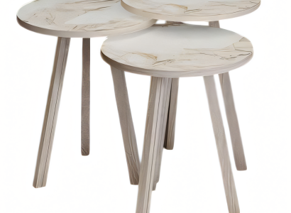 Elegantes Beiges Holz Couchtisch-Set im modernen Design
