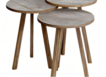 Elegantes braunes Holz Couchtisch-Set im modernen Design